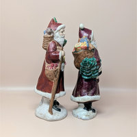 Vintage Pair Hand Painted Old World Santa Figures
