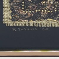 2000 Barbara DeVault Framed Mixed Media Handmade Paper Painting