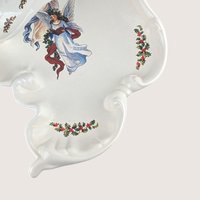 Vintage Handmade Ceramic Christmas Angel Tray