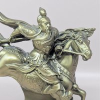1980s Guan Yu Resin Warrior Statue