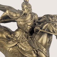 1980s Guan Yu Resin Warrior Statue