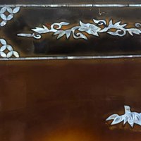 1960s Vietnamese Mother of Pearl Inlay Lacquer Wall Panel Paired Piece
