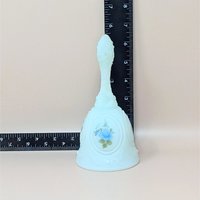 Vintage Fenton Hand Painted Blue Glass Bell