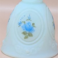 Vintage Fenton Hand Painted Blue Glass Bell