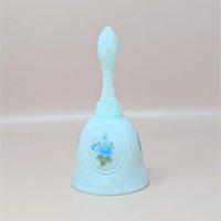 Vintage Fenton Hand Painted Blue Glass Bell
