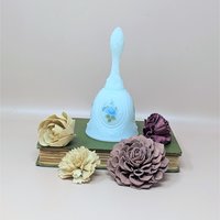Vintage Fenton Hand Painted Blue Glass Bell