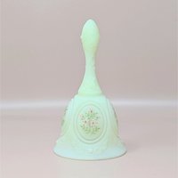Vintage Fenton Custard Satin Hand Painted Bell