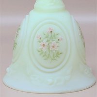 Vintage Fenton Custard Satin Hand Painted Bell