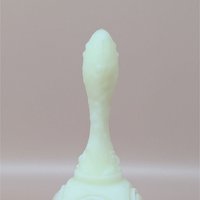 Vintage Fenton Custard Satin Hand Painted Bell