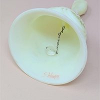 Vintage Fenton Custard Satin Hand Painted Bell