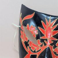 1980s Handmade Red and Black Mask Wall Art