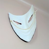 1980s Handmade Red and Black Mask Wall Art