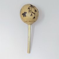 Vintage Trio of Hand Etched Maracas