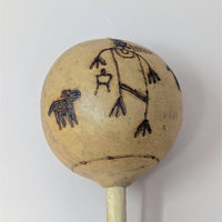 Vintage Trio of Hand Etched Maracas
