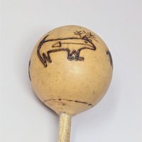 Vintage Trio of Hand Etched Maracas