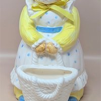 1990s Dept 56 Ceramic Rabbit Planter