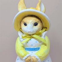 1990s Dept 56 Ceramic Rabbit Planter
