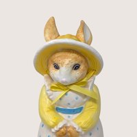 Vintage Dept 56 Ceramic Rabbit Planter Figurine