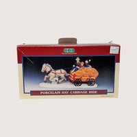 1995 Lemax Dickensvale Porcelain Hay Carriage Ride