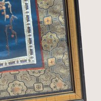 1960s Chinese Embroidered Silk Panel Framed Wall Art