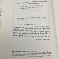 1958 The Viking Book of Poetry of the English Speaking World Hardcover Book