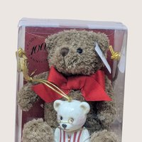 2002 Lenox American Bears Plush and Porcelain Ornament Set