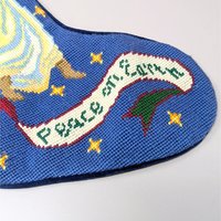 1990s Handmade Peace on Earth Stocking