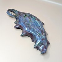 1970s Handmade Ceramic Holly Leaf Dish
