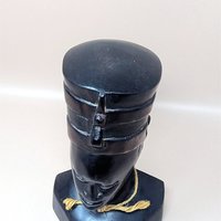 1970s Hand Carved Wood Queen Nefertiti Bust