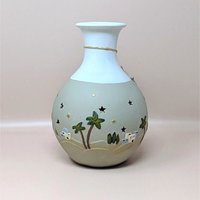 1990s Roman Inc Ceramic Light Up Nativity Vase