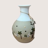 1990s Roman Inc Ceramic Light Up Nativity Vase Holiday Luminary
