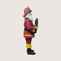 1990s Fabriche Kurt Adler Stiffened Fabric Fireman Santa Figurine