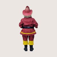 1990s Fabriche Kurt Adler Stiffened Fabric Fireman Santa Figurine