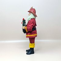 1990s Fabriche Fireman Santa Holding Wreath Figurine
