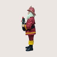 1990s Fabriche Kurt Adler Stiffened Fabric Fireman Santa Figurine