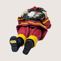 1990s Fabriche Kurt Adler Stiffened Fabric Fireman Santa Figurine