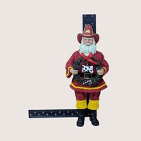 1990s Fabriche Kurt Adler Stiffened Fabric Fireman Santa Figurine