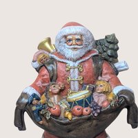 1980s Vintage Ceramic Hand Painted Santa Claus Figurine