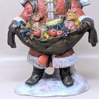 1990s Hand Painted Ceramic Santa Figure