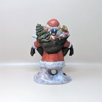 1990s Hand Painted Ceramic Santa Figure