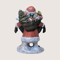 1980s Vintage Ceramic Hand Painted Santa Claus Figurine