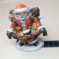 1990s Hand Painted Ceramic Santa Figure