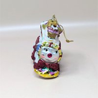 2003 Fitz and Floyd Holiday Treasures Blown Glass Train Ornament