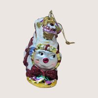 2003 Fitz and Floyd Holiday Treasures Blown Glass Train Ornament Christmas