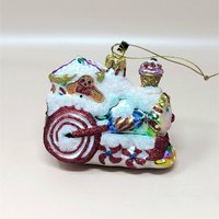 2003 Fitz and Floyd Holiday Treasures Blown Glass Train Ornament