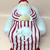 1990s Dept 56 Winter Silhouettes Cat Nap Santa Figurine