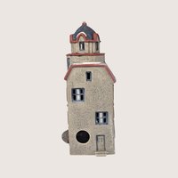 1987 Dept 56 Porcelain The Tower Cafe Christmas Village Building