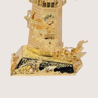1990s Danbury Mint Gold Plated Lighthouse Christmas Ornament