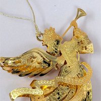 1999 Danbury Mint 23kt Gold Plated Millennium Angel Ornament
