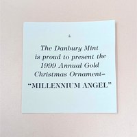1999 Danbury Mint 23kt Gold Plated Millennium Angel Ornament